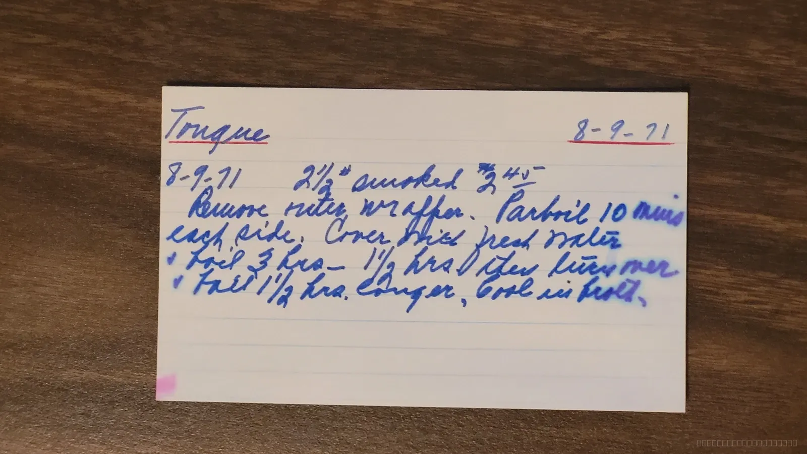 Recipe card scan for Tongue